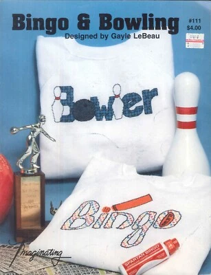 Bingo & Bowling Waste Canvas Cross Stitch Leaflet 1994 LeBeau Imaginating #111 - Image 1 of 3