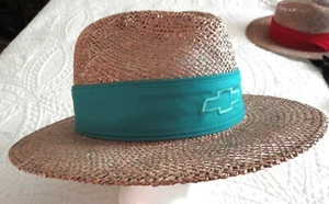 Cappello di paglia estivo unisex CHEVROLET fascia teal - Foto 1 di 3