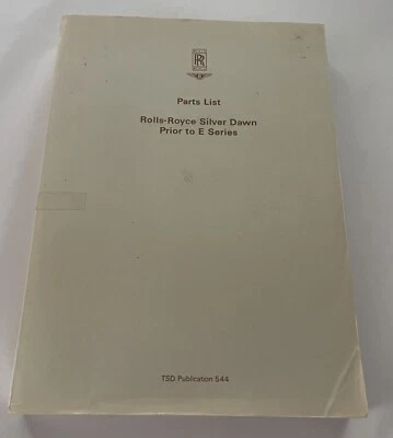 lista de piezas rolls royce silver dawn antes de la serie E TSD Publicación 544 Foto 1 de 4