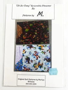 "Oh So Easy" Reversible Placemat Original Quilt Pattern By Marilyn Williams - Picture 1 of 3