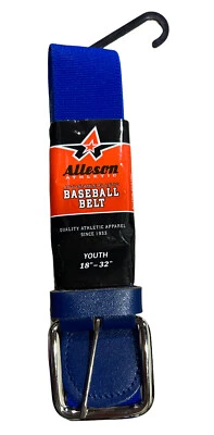 Alleson Athletic Youth 18"-32" Adjustable Elastic Baseball Belt Royal Blue New - Image 1 of 2
