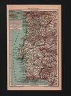 Landkarte map 1908: Portugal. Spanien Atlantischer Ozean