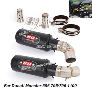 For Ducati Monster 696 795 796 1100 Motorcycle Exhaust Middle Pipe Link Muffler - Bild 1 von 12