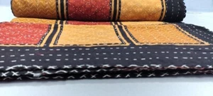 Indian Hand Block Vintage Queen Size Cotton Kantha Quilt Throw Blanket Bedspread - Picture 1 of 10