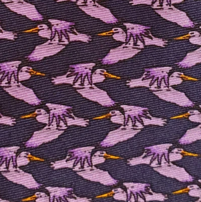 THOMAS ROSA ~ CORBATA DE SEDA PARA HOMBRE ~ PELÍCANOS MORADOS ~ 58" Foto 1 de 4