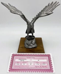Michael Ricker Pewter Endangered Species III Bald Eagle w/Certificate #29 of 500 - Picture 1 of 14