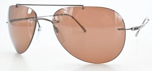 Silhouette Sunglasses 8142 40 6201 Titan Pilot Braun Polarized UV Copper - Imagen 1 de 14
