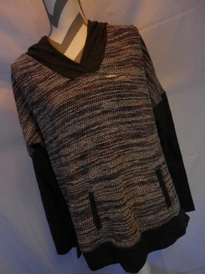 Multi Color Black Textured Maurices Hooded Sweatshirt Size XL Womens Pre owned - Image 1 of 4