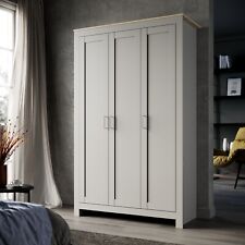 Grey 3 Door Wardrobe Multi-purpose Solid Wood Classic Wardrobes 1120x1800x500mm
