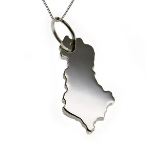 50cm Halskette + Albanien Anhänger in massiv 925 Silber - Bild 1 von 2