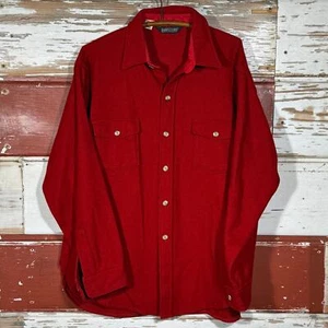 70s Vintage Lands End Heavyweight Wool Shirt Jacket Jac-Shirt - Picture 1 of 8