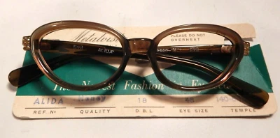 Vintage METALVISTA Alida Honey 46/18 Jeweled Eyeglass Frame New Old Stock #299 - Image 1 of 4