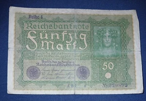 GERMANY - 1919 - 50 MARK - BANKNOTE - NR.329892 - CIRCULATED - Picture 1 of 2
