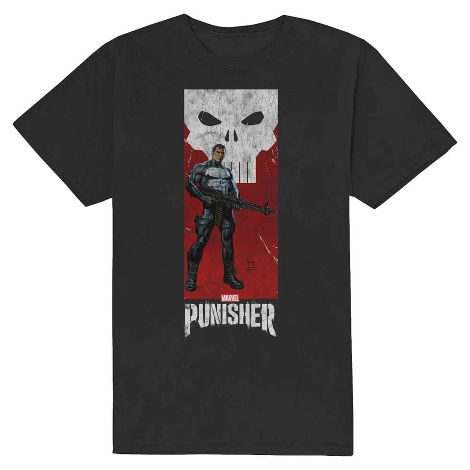 Camiseta para hombre Punisher Holding Gun calce ajustado X-grande negra - Imagen 1 de 1