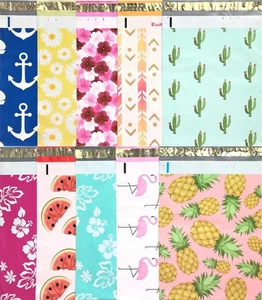 Designer Poly Mailers 10x13: Sample Variety Pack ~ Anchor, Daisy, Hibiscus, A... - Picture 1 of 9