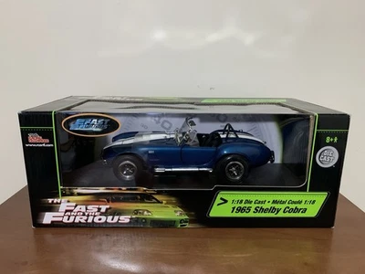 Racing Champions Fast And Furious 1965 Shelby Cobra 1/18 Scale Blue NIB - Image 1 of 4