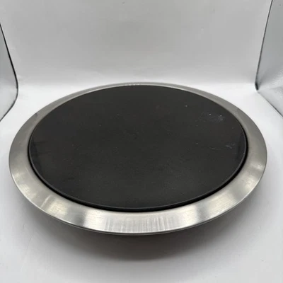 Oneida Stainless Steel Marble Stone Insert Cheese Serving Platter Tray - Image 1 of 4