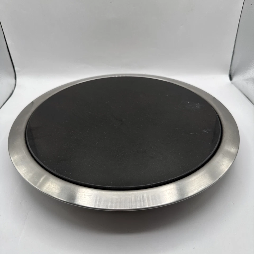 Oneida Stainless Steel Marble Stone Insert Cheese Serving Platter Tray - Image 1 of 4