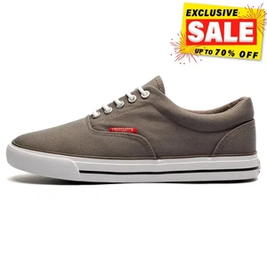 Crosshatch Skywalk Mens Trainers Classic Casual Canvas Plimsoll Sneakers Grey - Picture 1 of 6