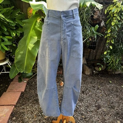Nili Lotan Shon Pants Womens 12 Blue Wide Leg Crop Baggy High Rise USA Made - Image 1 of 4