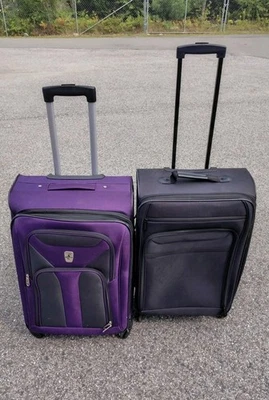 2 Atlantic Suitcase Bag Duffle Travel Rolling Retractable Handle Wheel 26×16"×11 - Image 1 of 4