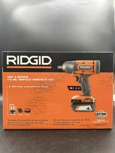 New RIDGID R86215K 18V 2700RPM Cordless Impact Wrench W/Li-Ion Battery Charger - Picture 1 of 3