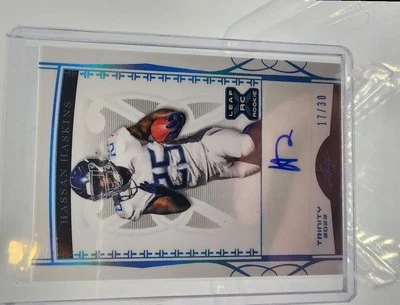 2022 Leaf Trinity Platinum Hassan Haskins Auto 17/30 Michigan Wolverines #BA-HH2 - Image 1 of 2