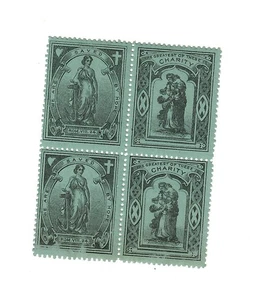 Großbritannien Schottische Sonntagsschule Briefmarken 1890er Zusammendruck Block Charity - Bild 1 von 1