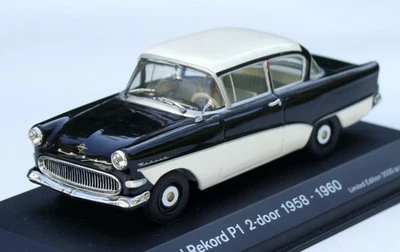 Opel Rekord P1 Limousine Anno 1957-1960, Nero/Bianco, Minichamps In M. 1:43, OVP - Immagine 1 di 4