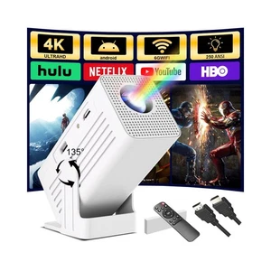 【Built-in App】Mini Projector, Smart 4K Projector with WiFi and bluetooth 1080... - Picture 1 of 7