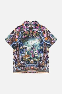 Basked In Baroque Boys Short Sleeve Camp Collared Shirt 4-10 - Picture 1 of 2