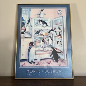 Monte Dolack Poster Penguin Refridgeraiders Fridge Refrigerator Raid Framed Art - Picture 1 of 5