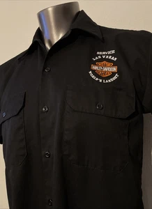 Dickies SERVICE LAS VEGAS Harley Davidson Mechaniker Uniform Button Hemd Herren M - Bild 1 von 11