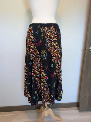 Vintage Koret Womens Preppy 16W Colorful Abstract Print A-Line Midi Skirt - Image 1 of 3