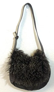 Desmo Italy Schultertasche braun Fellbesatz mittelgroß Leder - Bild 1 von 6