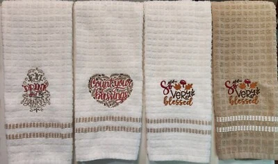 THE BIG ONE Kitchen Dish Towels with Embroidered Accents