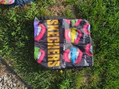 Skechers Shoes The Uno Mouth Teeth Nylon Drawstring Backpack Tote Knapsack Bag,  - Image 1 of 4