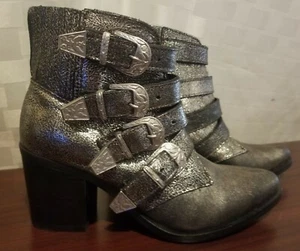 Steve Madden Praire Silver Metallic Western Boots Size 6 - Picture 1 of 11