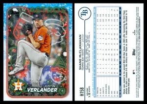 2024 TOPPS HOLIDAY JUSTIN VERLANDER ERROR WRONG BACK SHANE McCLANAHAN - Picture 1 of 2