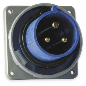 HUBBELL HBL330B6W WT Pin and Sleeve Inlet,Blue,2P;3W,30 A 1VCK5 - Picture 1 of 2