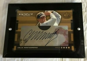 2003 SP GAME USED GOLF GOLD SIGNATURE SWINGS COLIN MONTGOMERIE AUTO SHARP - Picture 1 of 3