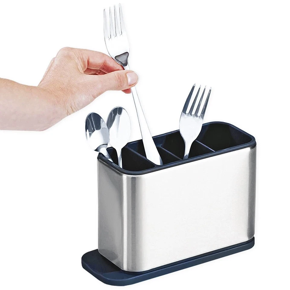 Porta Posate Acciaio con Raccoglitore Di Acqua Argento reb scolapaste per Cucina - Immagine 1 di 1