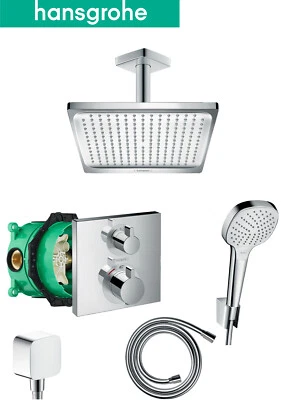 Hansgrohe Duscharmatur Set Unterputz Thermostat Armatur Regendusche iBox Decke - Bild 1 von 4
