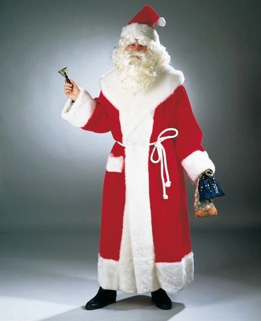 MÜLLER Nikolaus Weihnachtsmann Santa Claus Mantel Kostüm mit Mütze Plüsch