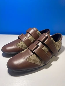 Gucci Herren braun/beige Leder GG Canvas Turnschuhe Größe 40,5, US Größe 7,5 8 - Bild 1 von 15