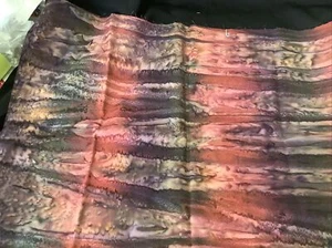 Batik Cotton Fabric - Red/Purple/Brown Wave Pattern, 36" W x 45" L - Picture 1 of 2