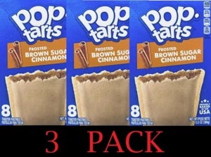 Kellogg's Pop Tarts FROSTED BROWN SUGAR CINNAMON Toaster Pastries 13.5 oz 3 PACK - Picture 1 of 4