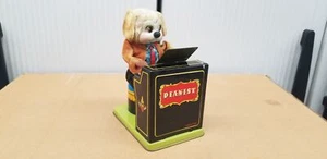 Vintage 1950s Japan Jolly Pianist Dog Tin Wind-Up Works Great Shelf D2 - Picture 1 of 7