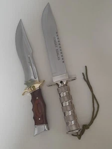 Set 2 Knives - 1 Survival Outdoor Knife 1 Bowie Hunting Knife - Picture 1 of 8