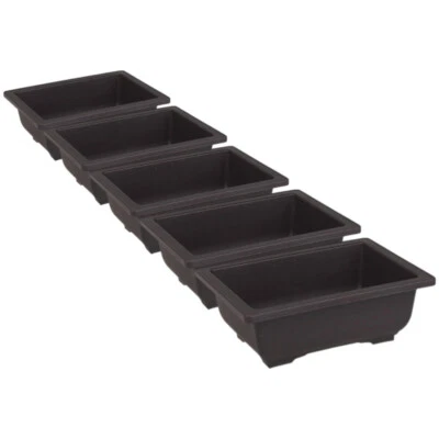 5PCS Rectangular Bonsai Pots Flower Pot Planting Pots Rectangular Flower Pots - Image 1 of 4